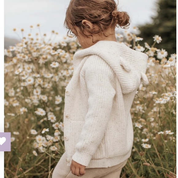 *SOLD NWT Jamie Kay bear cardigan in Pistachio Fleck size 2YRS - Picture 2 of 3